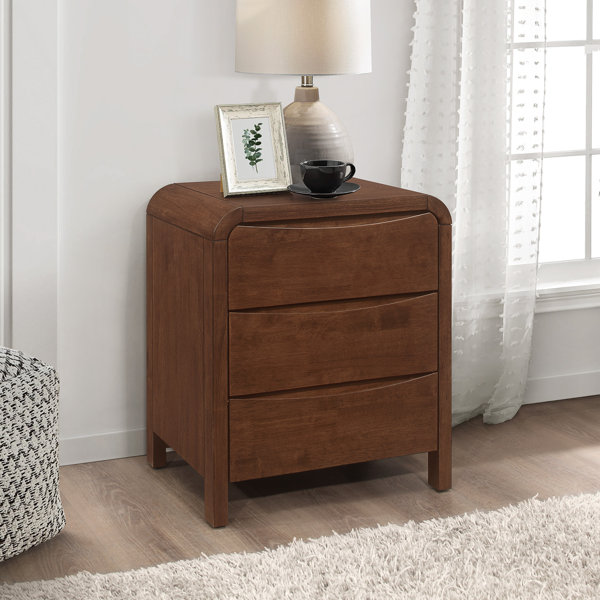 Hokku Designs Arton Mid Century Modern Walnut Nightstand Bed Side
